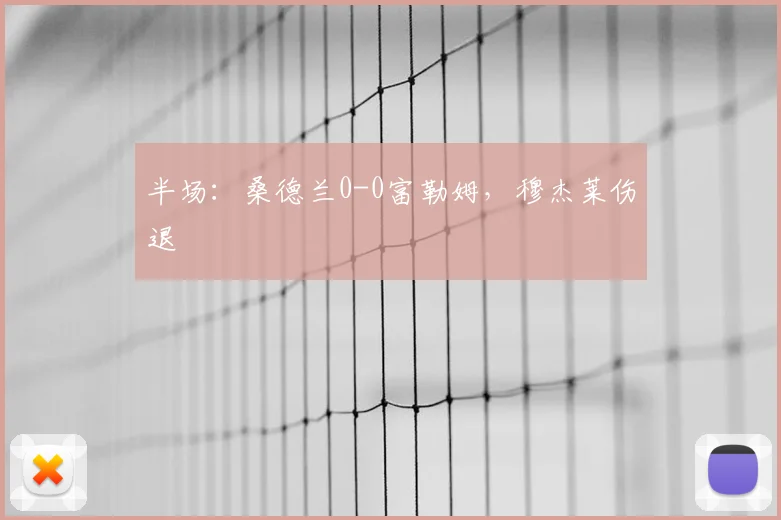 半场：桑德兰0-0富勒姆，穆杰莱伤退